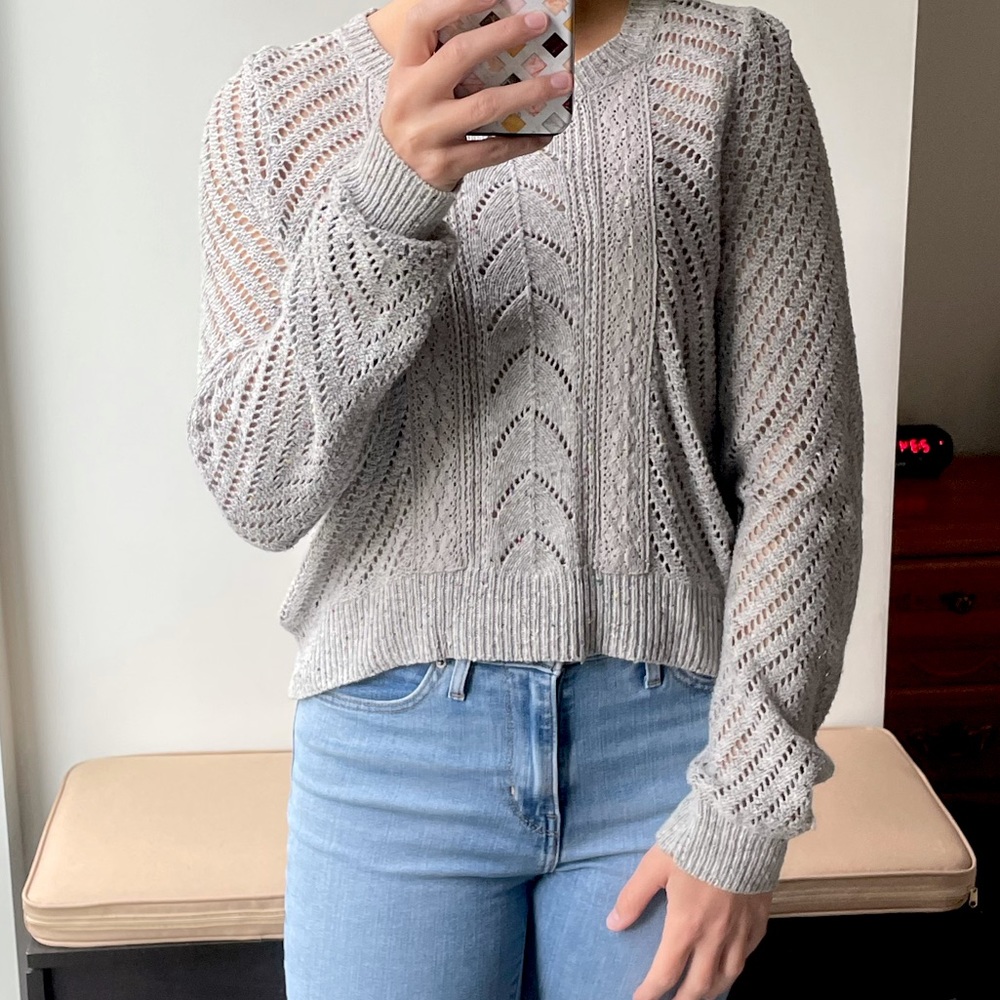 Knit grey speckled sweater